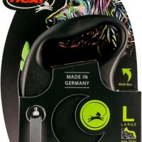Smycz FLEXI Black Design L (5 m - 50 kg) Czarno-zielony