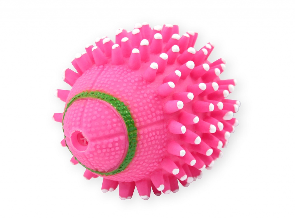 zabawka dla psa piłka rugby 11cm. różowa